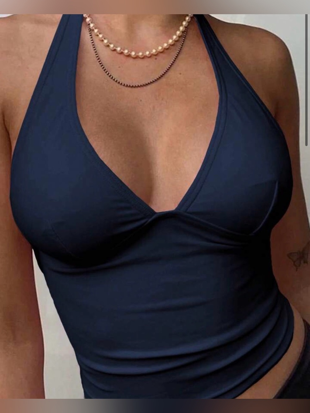 Navy Blue Halter Neck